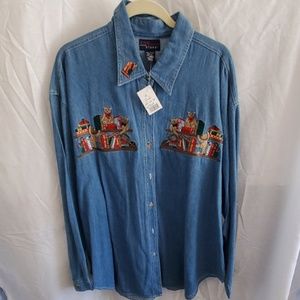 CST Blues Denim Long sleeved button-down Shirt. Size 28